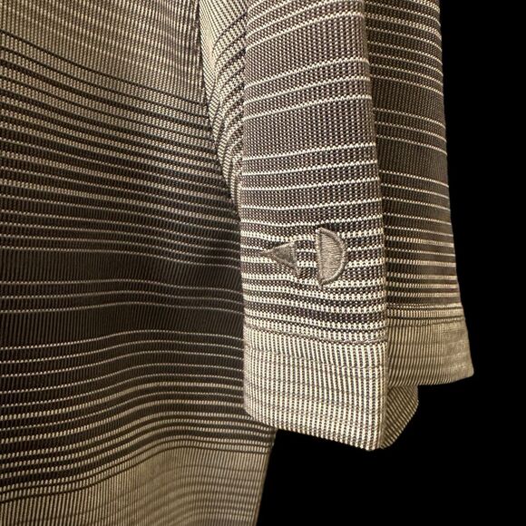 Grand Slam Men Performance Golf Polo Shirt Size Large Gray Black Stripes Causal - Picture 3 of 4